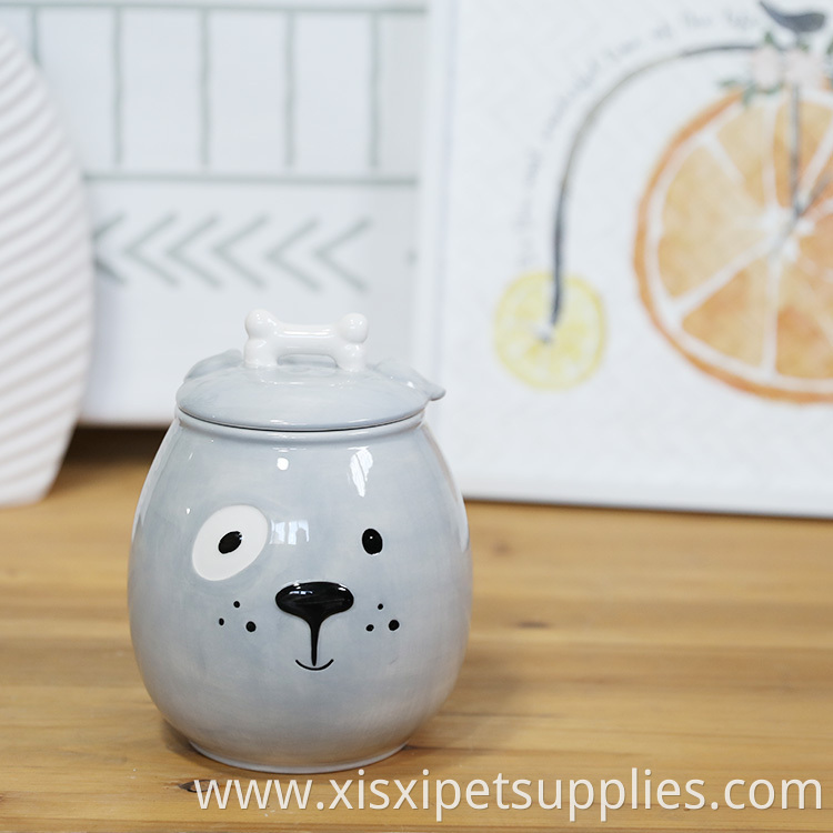 Customizable Pet Dog Cat Food Storage Container Ceramic Treat Jar